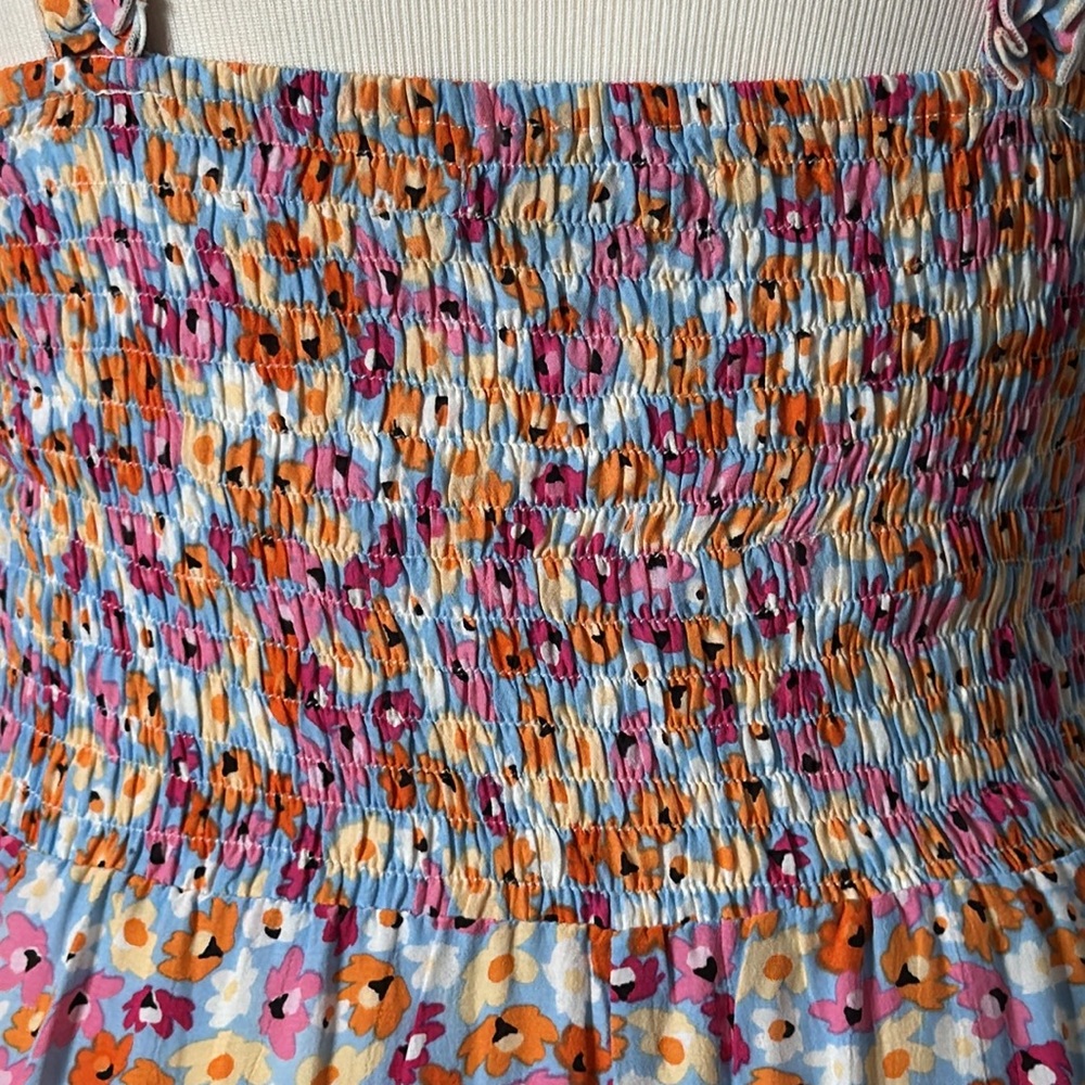 FAITHFULL THE BRAND NOEMIE MIDI DRESS IN TURNESOL FLORAL PRINT RUFFLE STRAP US 4 - Picture 11 of 14